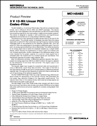 MC145483DW datasheet: 3V 13-bit linear PCM codec-filter MC145483DW
