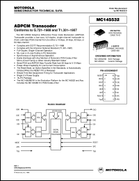 MC145532L datasheet: ADPCM transcoder MC145532L
