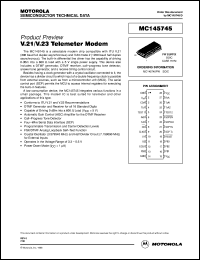 MC145745FW datasheet: Telemeter modem MC145745FW