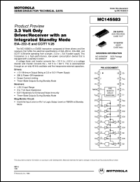 MC145583DW datasheet: 3.3 volt only driver/receiver with an integrated standby mode MC145583DW