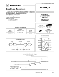 MC1489P datasheet: Quad line receiver MC1489P