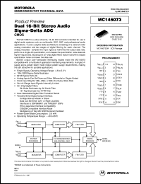 MC145073DW datasheet: Dual 16-bit stereo audio sigma-delta ADC MC145073DW