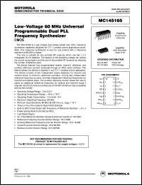 MC145165P datasheet: PLL frequency synthesizer MC145165P