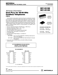 MC145168DW datasheet: Dual PLLs for 46/49 MHz cordless telephone MC145168DW