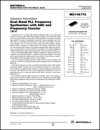 MC145173DW datasheet: Dual-band PLL frequency synthesizer MC145173DW