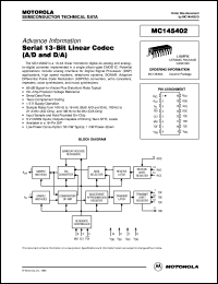 MC145402L datasheet: 13-linear codec MC145402L