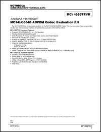 MC145537EVK datasheet: ADPCM codec evaluation kit MC145537EVK