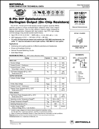 H11G3 datasheet: Optoisolators darlington output H11G3