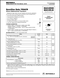 MAC4DHN datasheet: Sensitive gate triac MAC4DHN