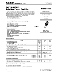 MBRF1045 datasheet: Switchmode schottky power rectifier MBRF1045