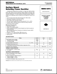 MBRS140T3 datasheet: Surface mount schottky power rectifier MBRS140T3