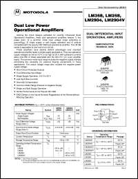 LM358N datasheet: Dual low power operational amplifier LM358N