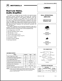 LM833D datasheet: Dual low noise,audio amplifier LM833D