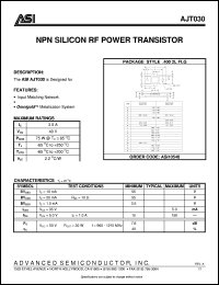 AJT030 datasheet: NPN silicon RF power transistor AJT030