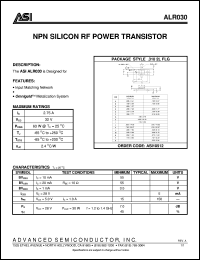 ALR030 datasheet: NPN silicon RF power transistor ALR030