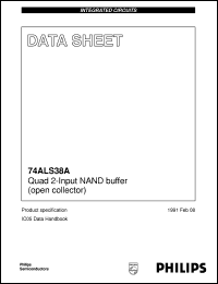 N74ALS38AN datasheet: Quad 2-Input NAND buffer (open collector) N74ALS38AN