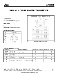 AVD090F datasheet: NPN silicon RF power transistor AVD090F