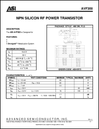 AVF300 datasheet: NPN silicon RF power transistor AVF300
