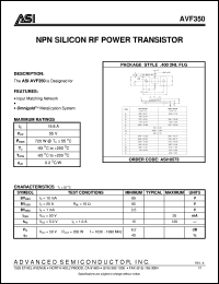 AVF350 datasheet: NPN silicon RF power transistor AVF350