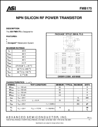 FMB175 datasheet: NPN silicon RF power transistor FMB175