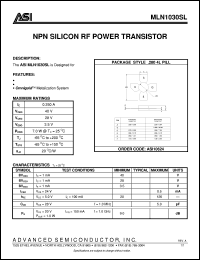 MLN1030SL datasheet: NPN silicon RF power transistor MLN1030SL