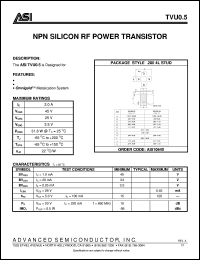 TVU0.5 datasheet: NPN silicon RF power transistor TVU0.5