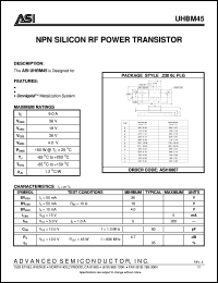 UHBM45 datasheet: NPN silicon RF power transistor UHBM45