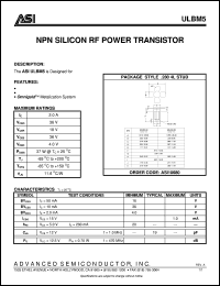 ULBM5 datasheet: NPN silicon RF power transistor ULBM5