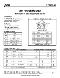 VFT150-28 datasheet: VHF power MOSFET N-channel enhancement mode VFT150-28