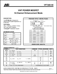 VFT300-50 datasheet: VHF power MOSFET N-channel enhancement mode VFT300-50