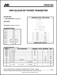 VHB40-28S datasheet: NPN silicon RF power transistor VHB40-28S