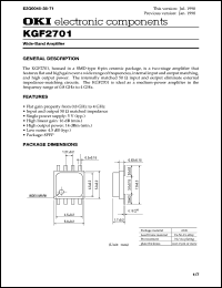 KGF2701 datasheet: Wide-band amplifier KGF2701