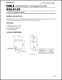 KGL2135 datasheet: 1.7 GHz two-modulus prescaler KGL2135