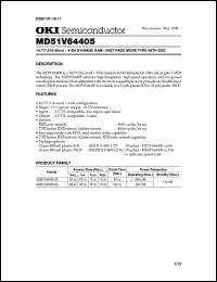 MD51V64405-60TA datasheet: 16,777,216-word x 4-bit dynamic RAM MD51V64405-60TA