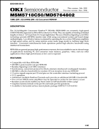 MD5764802-60MC datasheet: 64Mb(8Mx8) concurrent RDRAM MD5764802-60MC