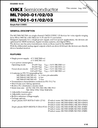 ML7001-03MA datasheet: Single rail CODEC ML7001-03MA