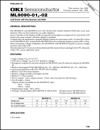 ML9090-02GA datasheet: LCD driver with key scanner and RAM ML9090-02GA