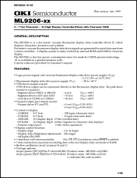 ML9206-xxGS-K datasheet: 5x7 dot character x 16-digit display controller/driver with character RAM ML9206-xxGS-K