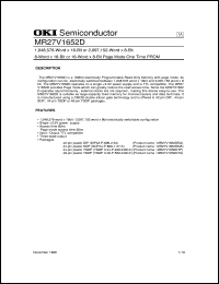 MR27V1652DRA datasheet: 1.048,576-word x 16bit or 2,097,152-word x 8-bit MR27V1652DRA