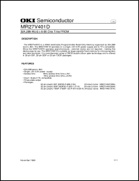 MR27V401DMA datasheet: 524,288-word x 8-bit one time PROM MR27V401DMA