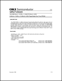 MR27V852DTP datasheet: 524,288-word x 16-bit or 1,048,576-word x 8 bit MR27V852DTP