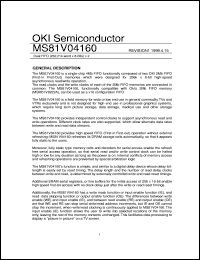 MS81V04160-30TB datasheet: Dial FIFO (262,214-word x 8-bits) x 2 MS81V04160-30TB