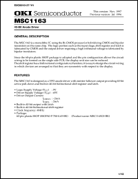 MSC1163GS-BK datasheet: 40-bit anode driver MSC1163GS-BK