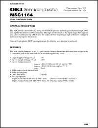 MSC1164SS datasheet: 20-bit grid/anode driver MSC1164SS