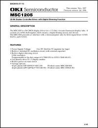 MSC1205GS-2K datasheet: 32-bit duplex controller/driver with digital dimming function MSC1205GS-2K