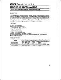 MSC23109CL-70DS3 datasheet: 1,048,576-word x 9-bit DRAM module MSC23109CL-70DS3