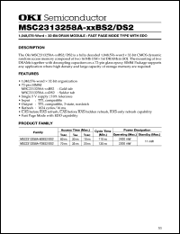 MSC2313258A-60DS2 datasheet: 1,048,576- word x 32-bit DRAM module MSC2313258A-60DS2