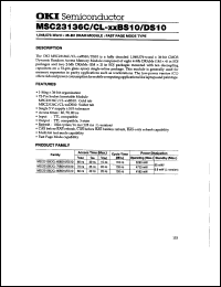 MSC23136C-60BS10 datasheet: 1,048,576- word x 36-bit DRAM module MSC23136C-60BS10