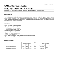 MSC2323258D-60BS4 datasheet: 2,097,152-word x 32-bit dynamic RAM module MSC2323258D-60BS4