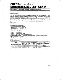 MSC23232C-70BS16 datasheet: 2,097,152-word x 32-bit DRAM module MSC23232C-70BS16